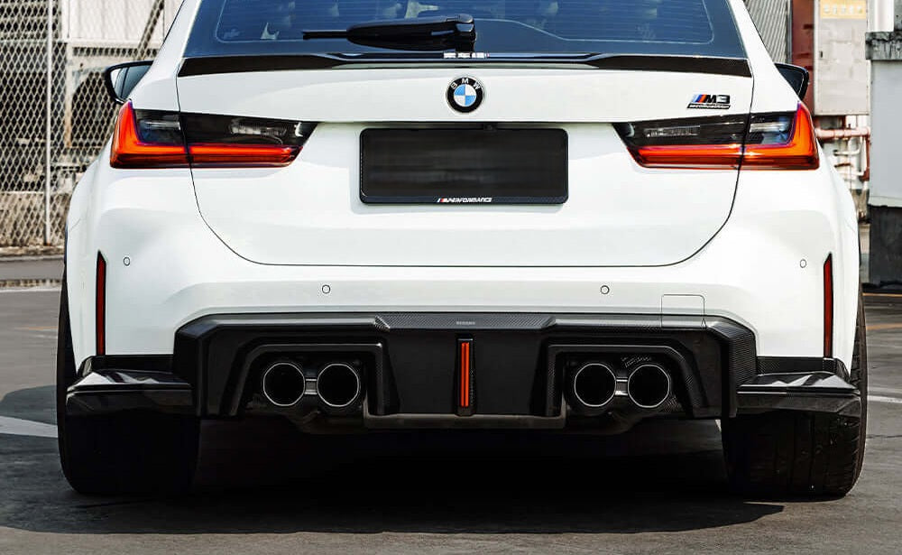 G8X SQ-B Style Dry Carbon Fiber Rear Diffuser Set WITH LED